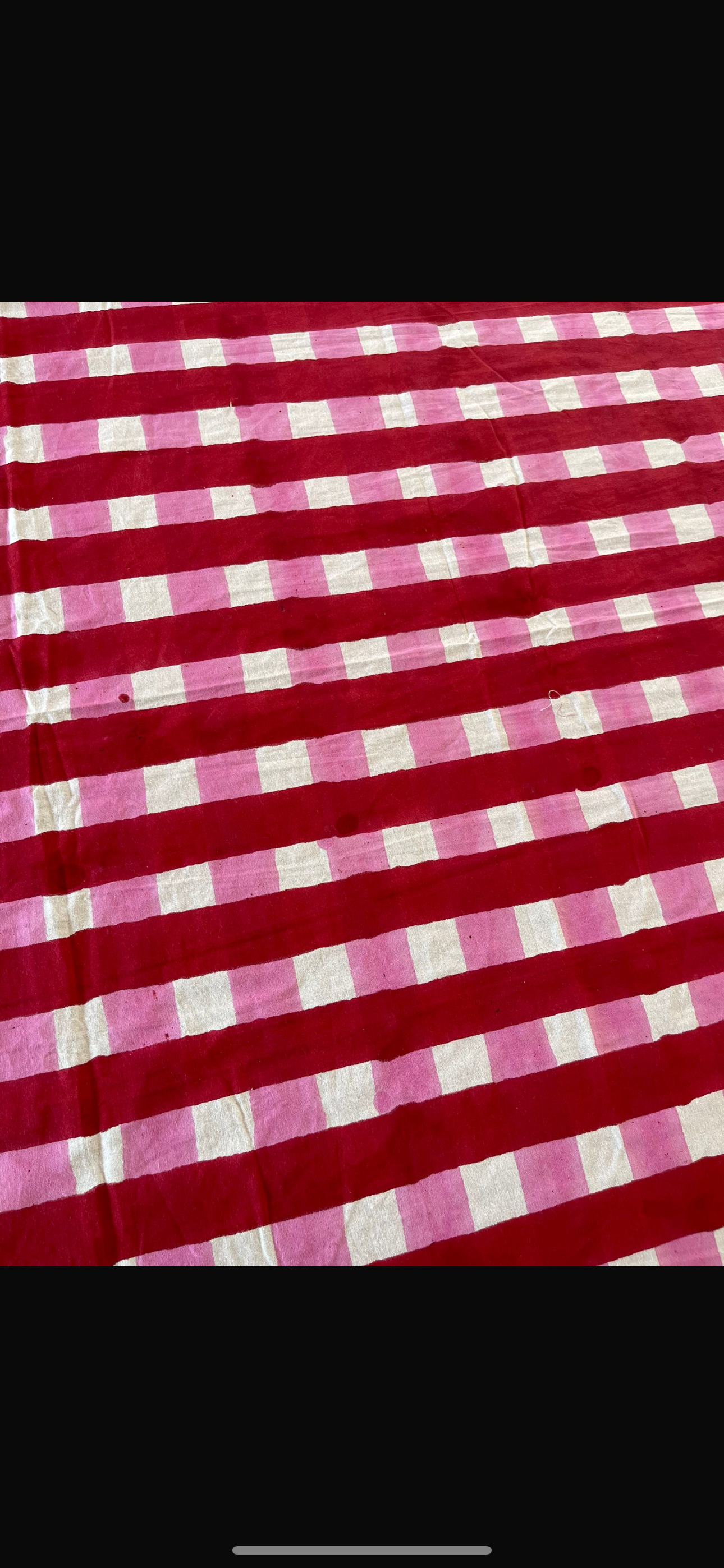 SAMPLE - GINGHAM FRILL TABLECLOTH - RED/PINK (DAMAGED)