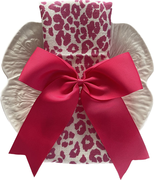 BRIGHT PINK GROSGRAIN NAPKIN BOW