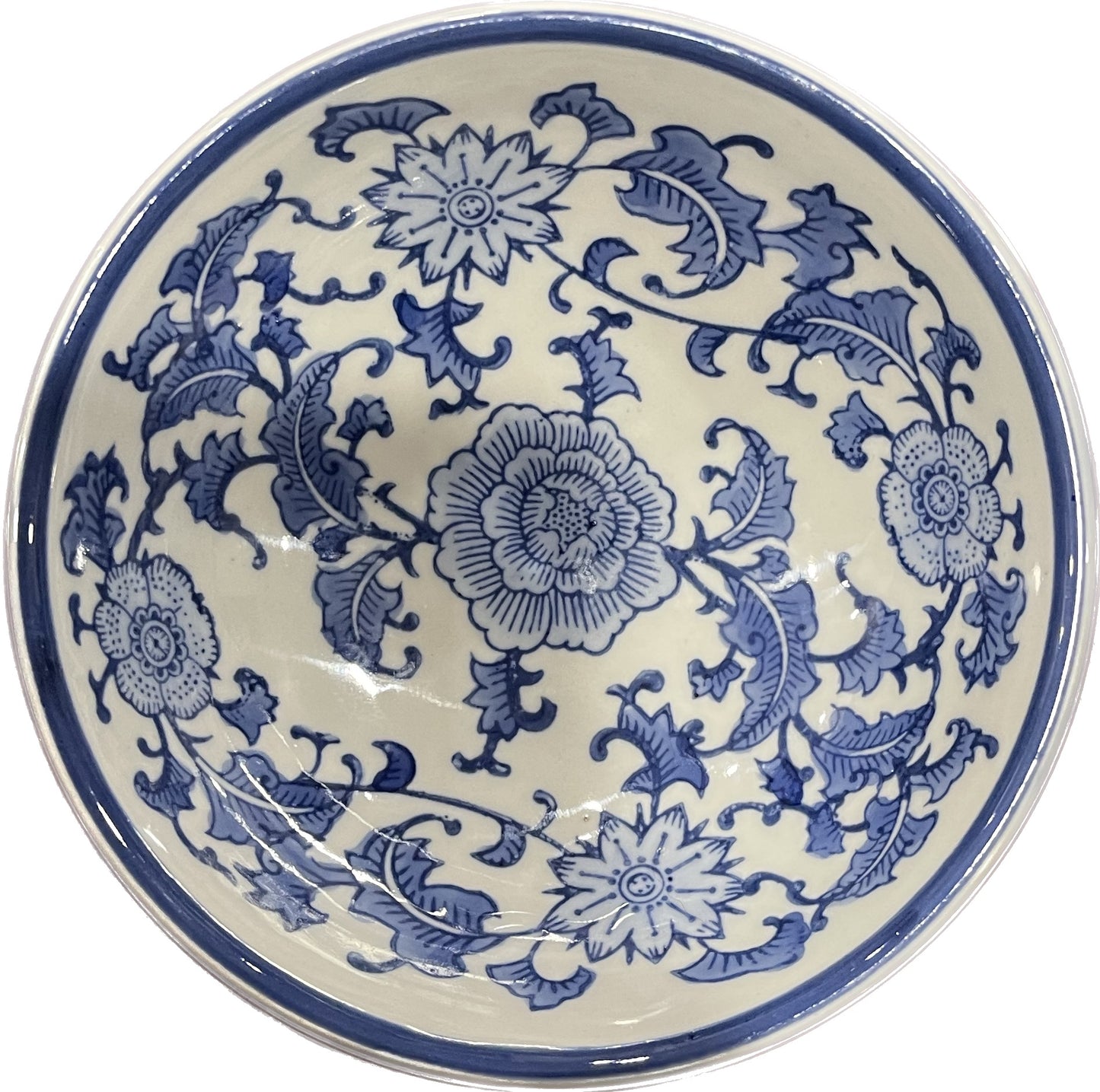 BLUE & WHITE CHINOISERIE PET BOWL