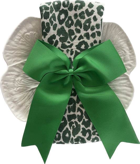 KELLY GREEN GROSGRAIN NAPKIN BOW