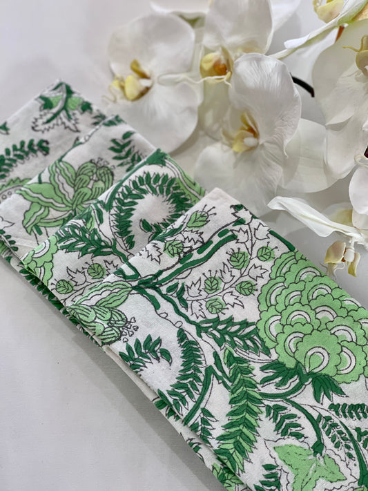 PENELOPE GREEN FLORAL NAPKINS (SET OF 4)