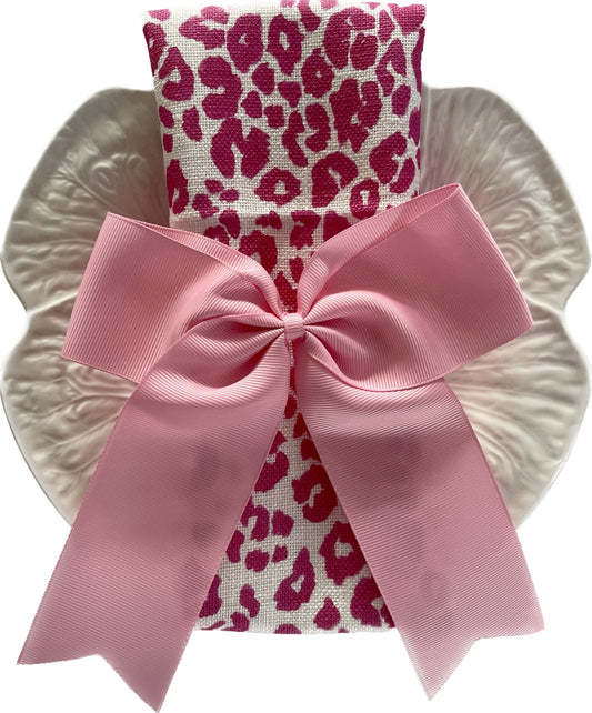 ROSE WATER PINK GROSGRAIN NAPKIN BOW